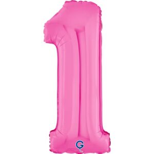 Folienballon Zahl Pink