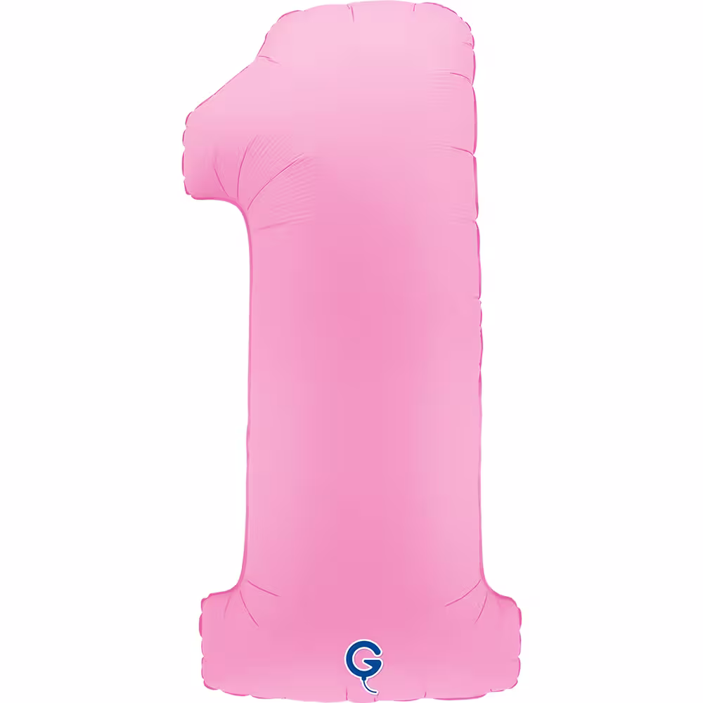 Folienballon Zahl Pastel-Rosa – Bild 1