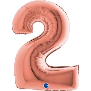 Folien Ballon Zahl Rose-Gold
